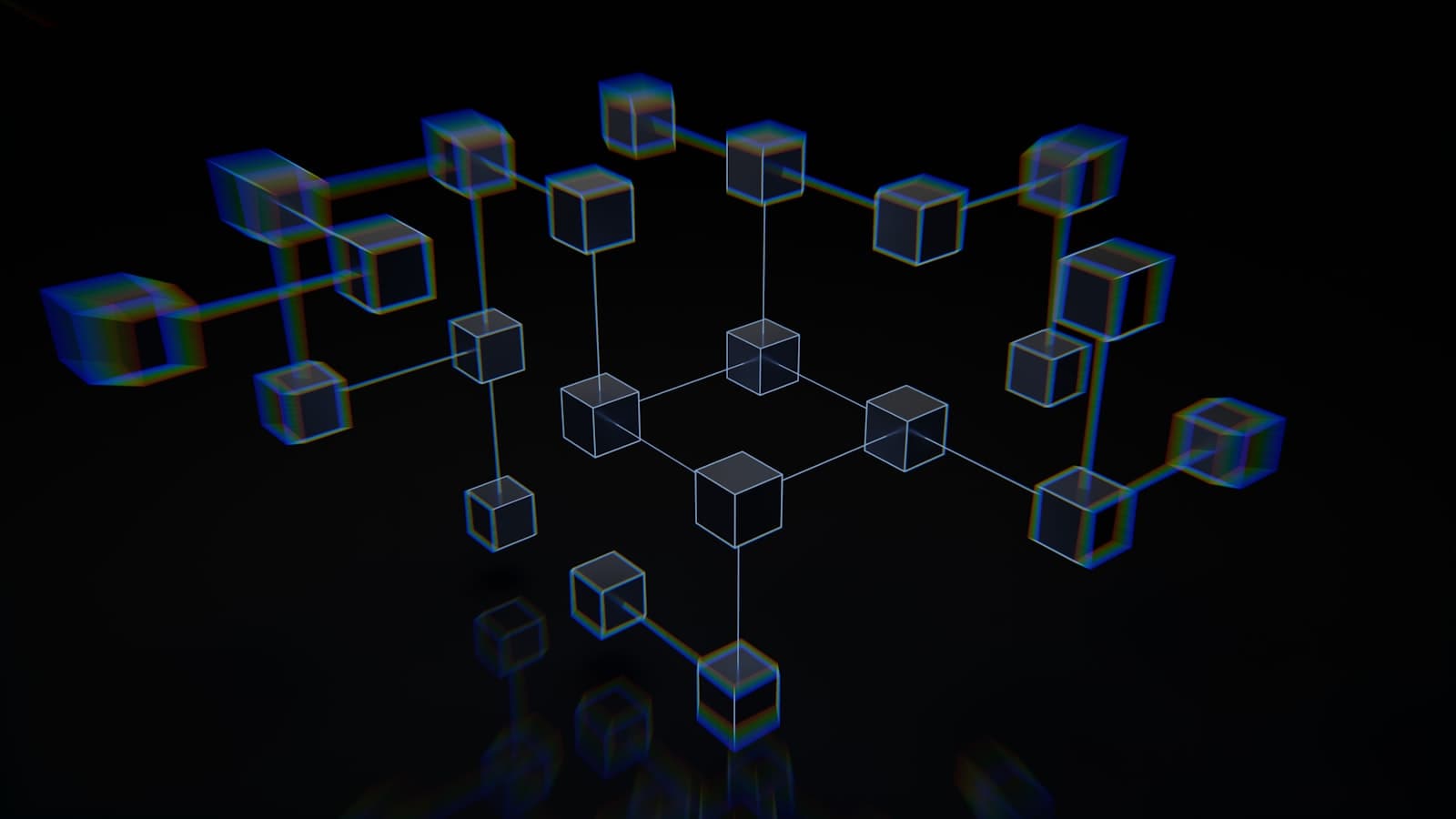 Abstrakte KI-Netzwerk-Visualisierung