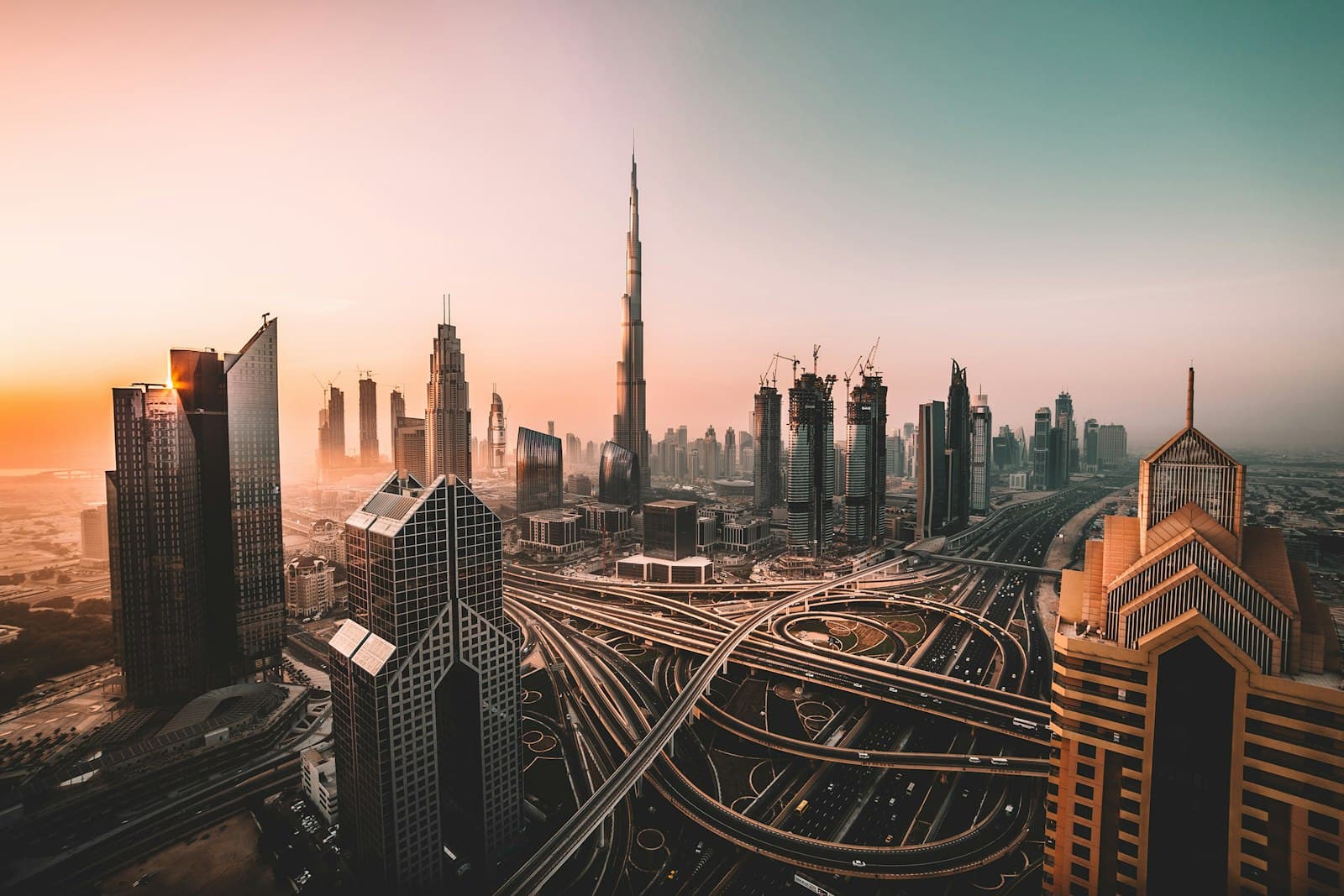 Modern high-rise development at dusk